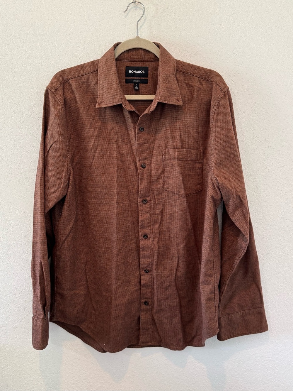 Bonobos Men's Rust Brown Corduroy Button-Down Shirt